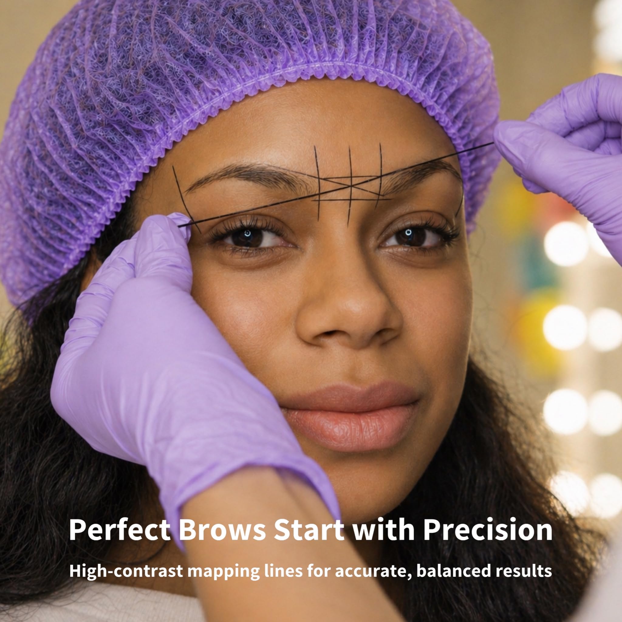 Ink Permanent Brow Mapping String, Black, 100 Ft Pre-Inked Thread for PMU | 100 ft black pre-inked mapping thread helps mark clean brow guide lines for shaping, symmetry checks, PMU and microblading.