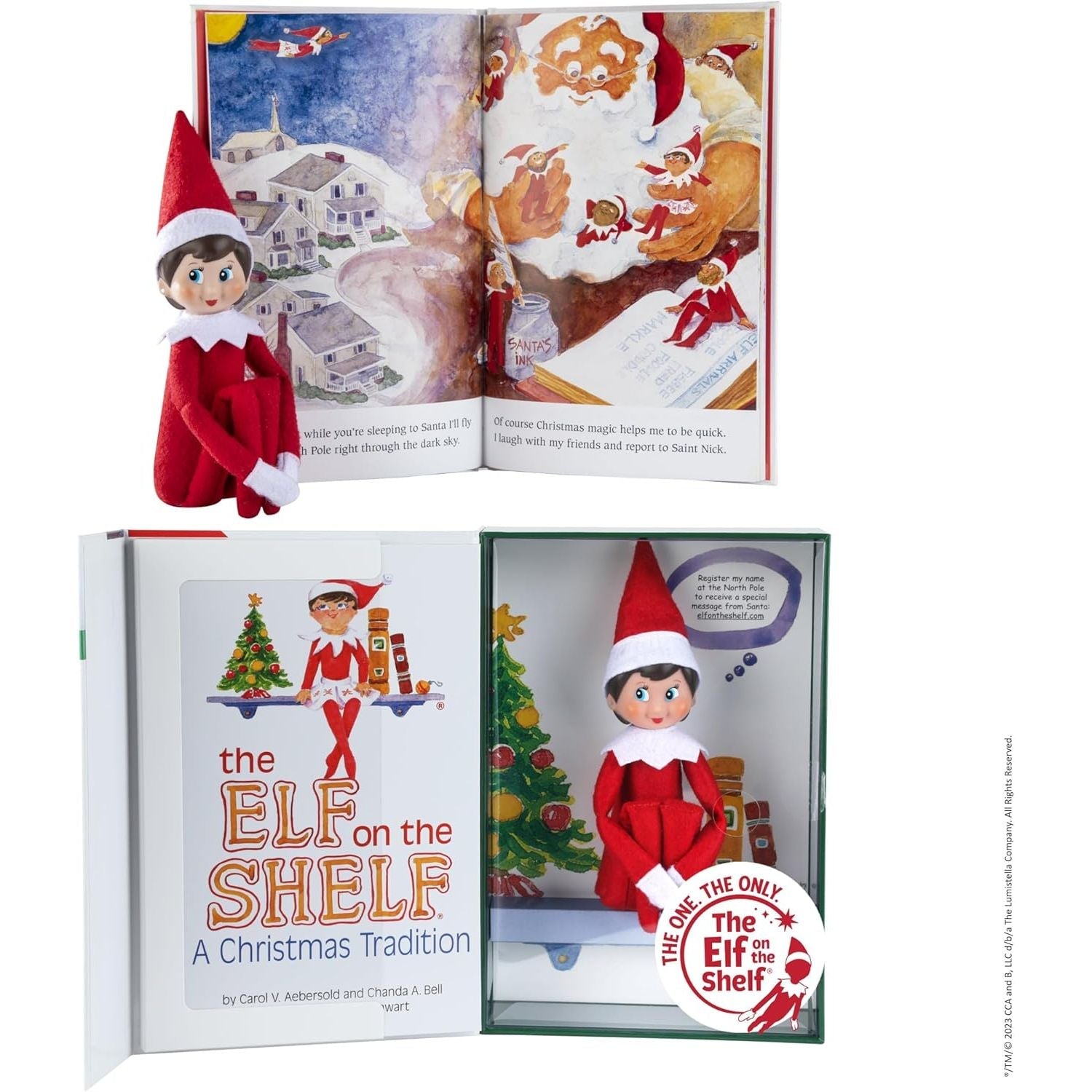 Buy now The Elf on the Shelf: A Christmas Tradition - Boy Scout Elf with Blue Eyes - Includes Artfully Illustrated Storybook, Keepsake Box and Official Adoption Certificate Blue-eyed Girl at indiglob india
