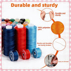 VIZOSHI Sewing Thread Kit with Prewound Bobbins, 90PCS 36 Colors Polyester Thread Set, 400 Yards per Spool, for Sewing Machine & Hand Sewing, Quilting, Embroidery, Repairs, DIY Crafts