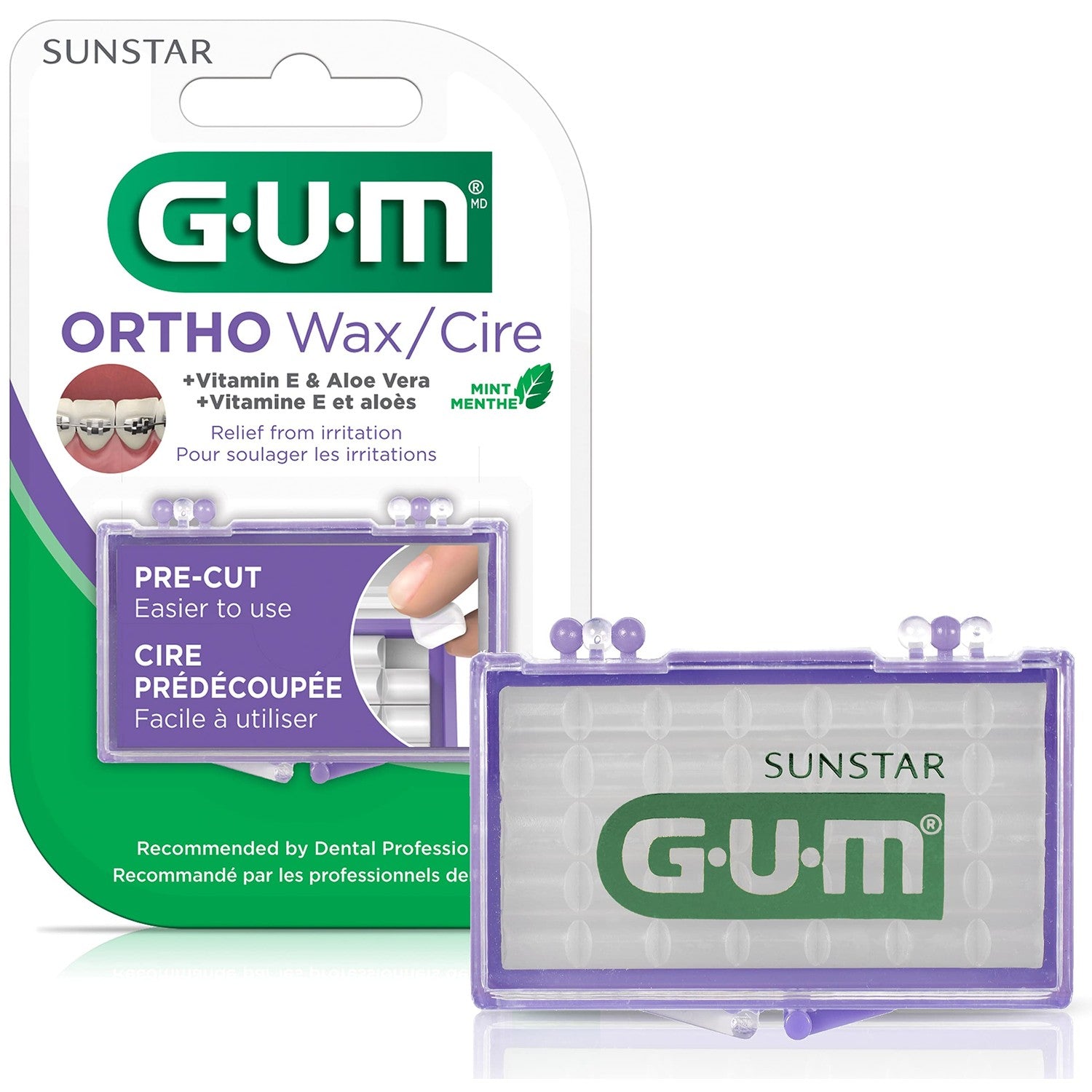 Buy now GUM Orthodontic Wax for Braces and Dental Devices - Soothing Dental Wax with Vitamin E and Aloe Vera - Clear Color and Refreshing Mint Flavor (Pack of 1) at indiglob india