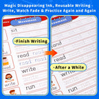 Magic Grooved Handwriting Practice Book for Kids Ages 3-8, Reusable Tracing Workbooks with Auto-Disappearing Ink, Preschool Learning Activities for Toddlers-Gifts for Children