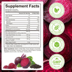 Super Beetroot Gummies, 8 in 1 Beet Root 4,000mg with Grape Seed Extract & CoQ10, Sugar Free - 90 Count (1)