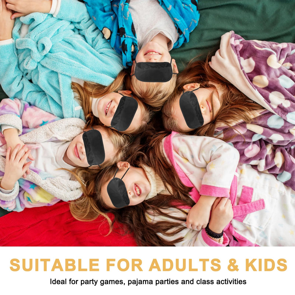 NICEMOVIC 10 Pcs Blindfold Sleep Eye Masks for Party Games Adults Couples Travel, Party Favors for Men Adults, Individually Wrapped Sleep Masks Bulk for Women Men Kids, Eye Covers for Sleeping (Black)