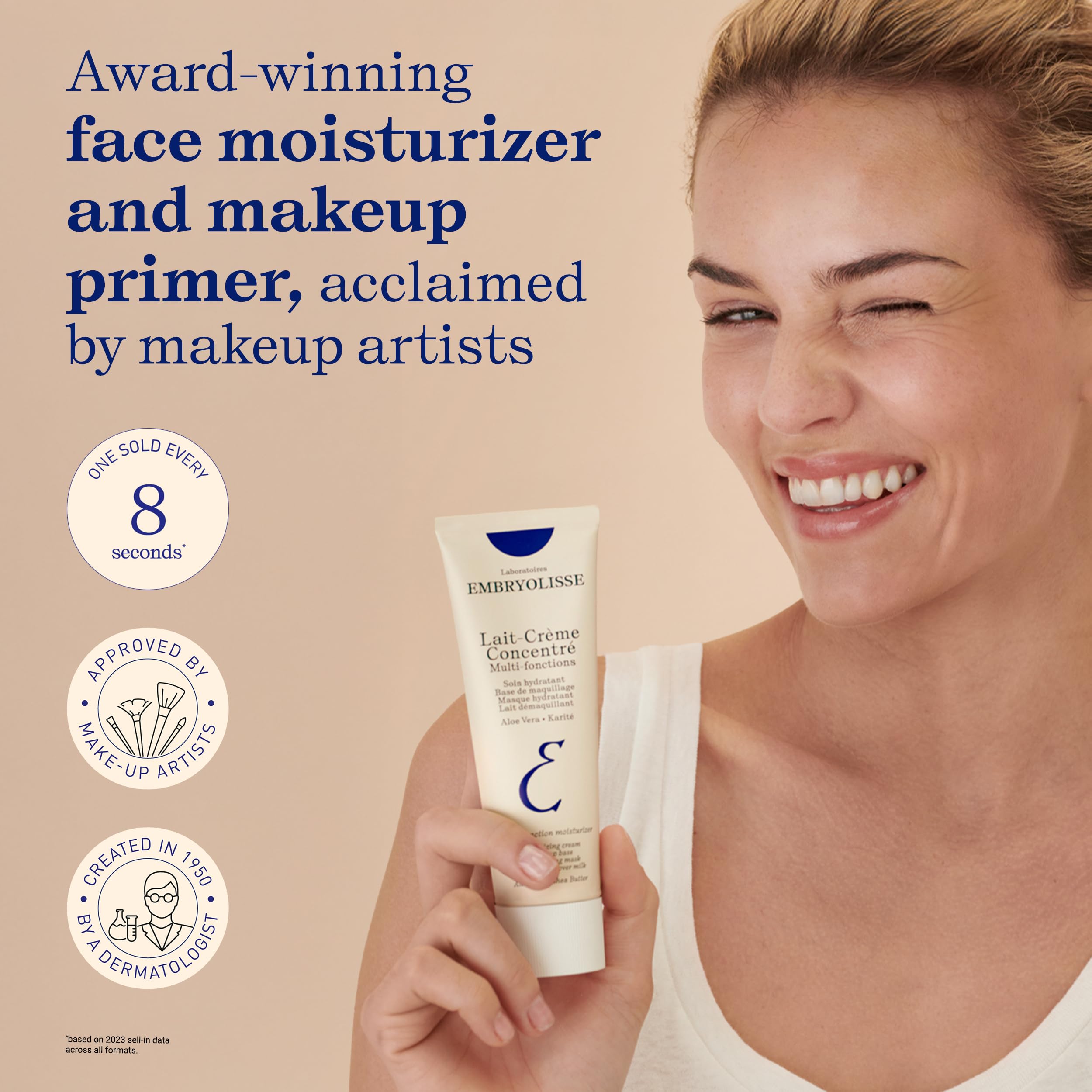 Embryolisse Lait-Crème Concentré Face Moisturizer and Makeup Primer, French Face Cream With Shea Butter & Aloe Vera