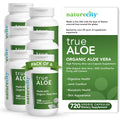 TrueAloe Organic Aloe Vera Capsules - Supports Digestive Balance, Joints and Stomach Comfort - Plant-Based Aloe Barbadensis Powder - Easy-to-Swallow Single Ingredient Formula - 720 Caps