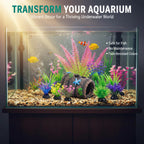 Ameliade 11 Aquarium Plants & Fish Tank Broken Barrel Cave Decorations Set