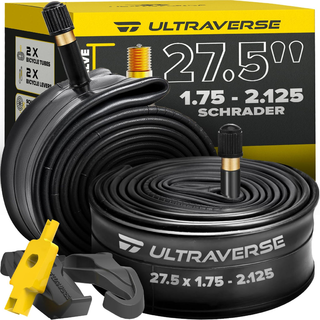 Ultraverse 27.5" Bike Inner Tubes 27.5 x 1.75, 1.95, 2.10, 2.125 - Set of 2