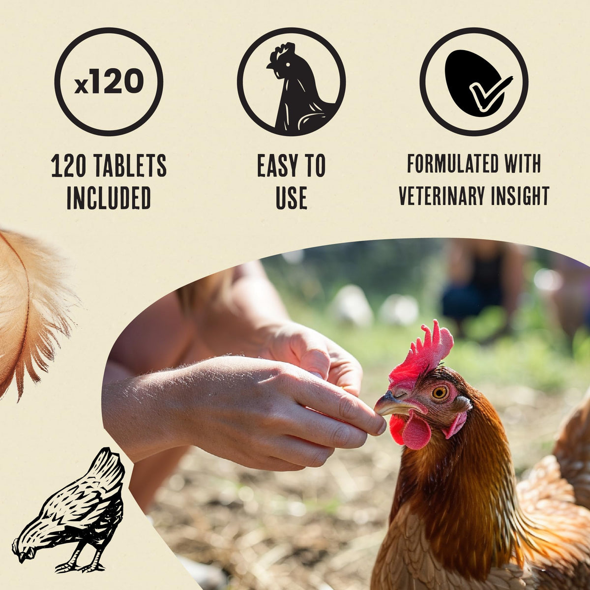 Roosty's Chicken De-wormer Capsules, Poultry Wormer, 120 Count