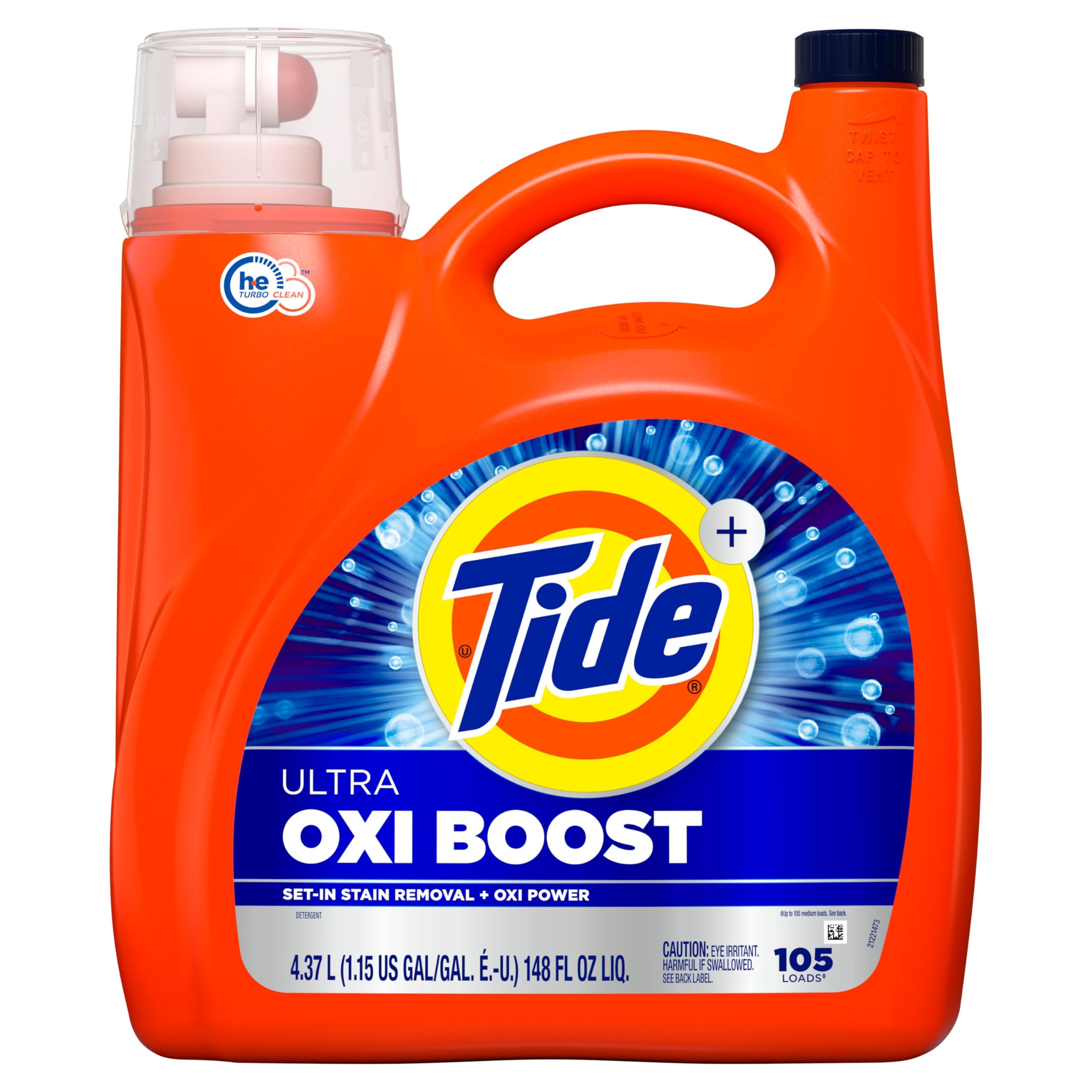 Buy now Tide Ultra Oxi Boost Liquid Laundry Detergent, 117 fl oz, 83 Loads, Advanced Stain Remover, Laundry Detergent Liquid with Extra Oxi Power at indiglob india