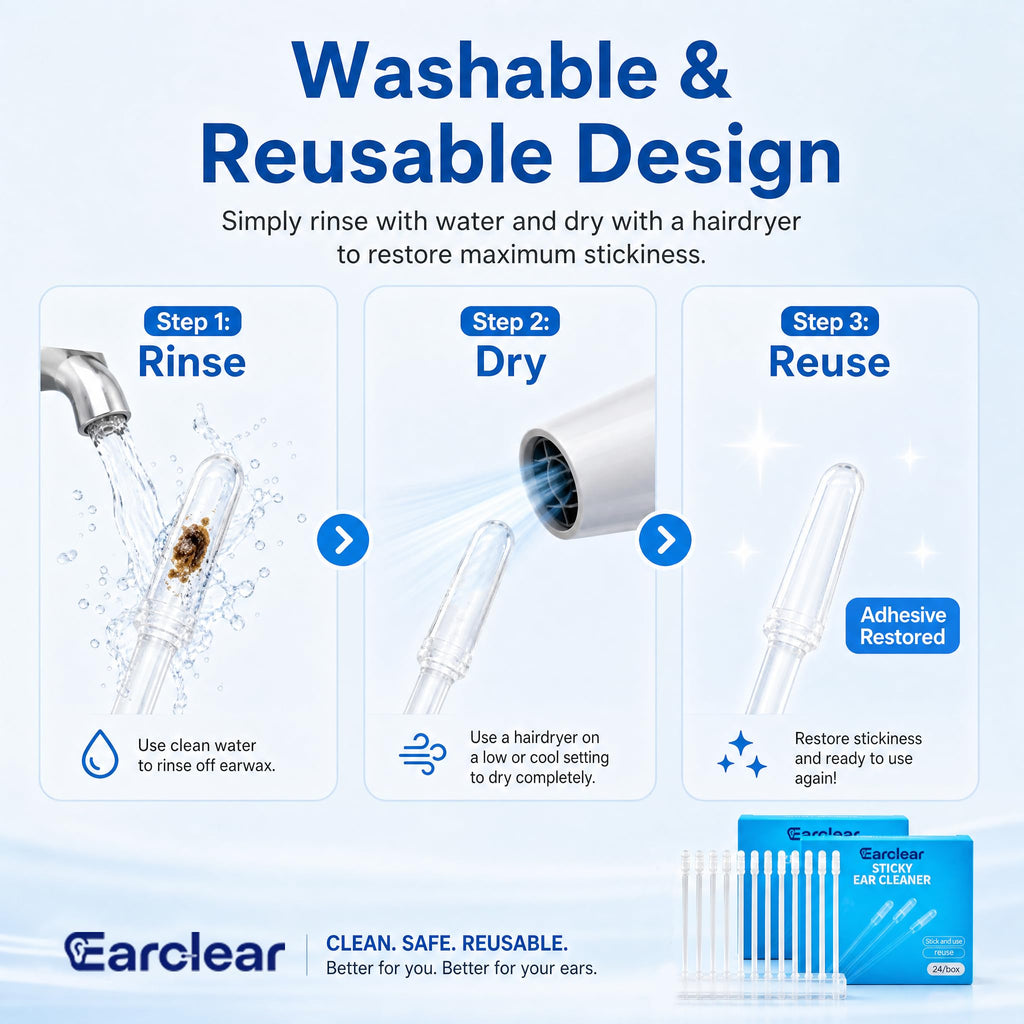 Sticky Ear Cleaner Removal Tool Reusable Ear Cleaner for Adults