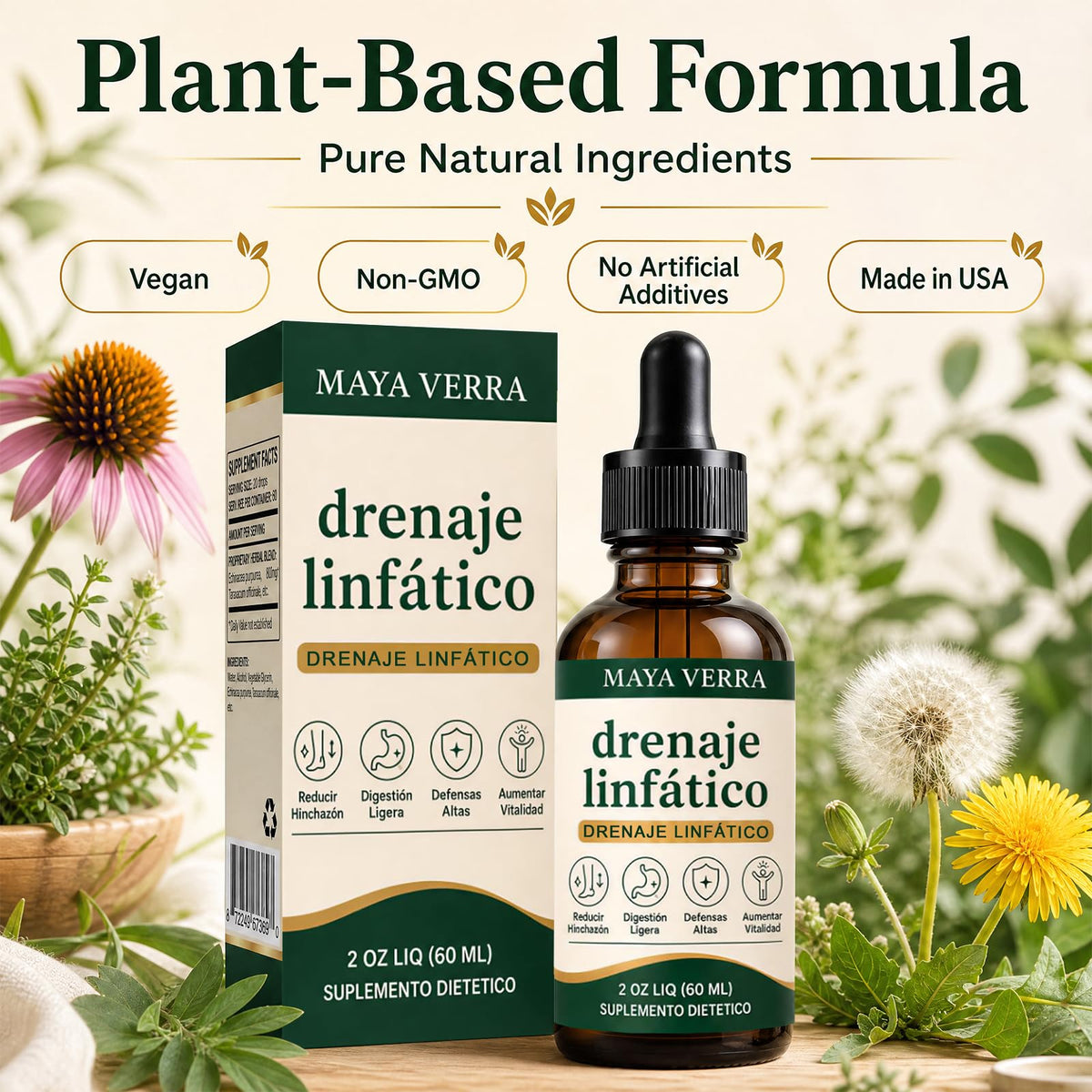 Mayaverra Drenaje LinfáTico Gotas, Lymphatic Drainage Drops,Helps Support Fluid Balance and Body Care Routine