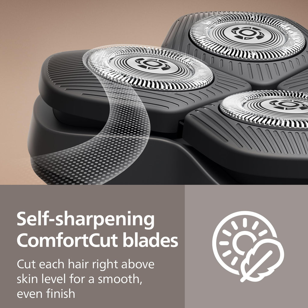 Philips Norelco Head Shaver Pro 9000 Electric Shaver, Clean & Gentle Shave | Electric Shaver for Men and Women, 360° Flexing Head, ComfortCut Blades, PowerAdapt Sensor, 90-Min Runtime, HS9980/40