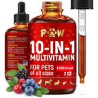 Liquid Multivitamin for Dogs with Glucosamine – Help with Allergies & UTIs – Dog Vitamins and Supplements – Cat Multivitamin for Hips & Joints – B, C & D3 for Coat Shining & Digestion – 2 oz