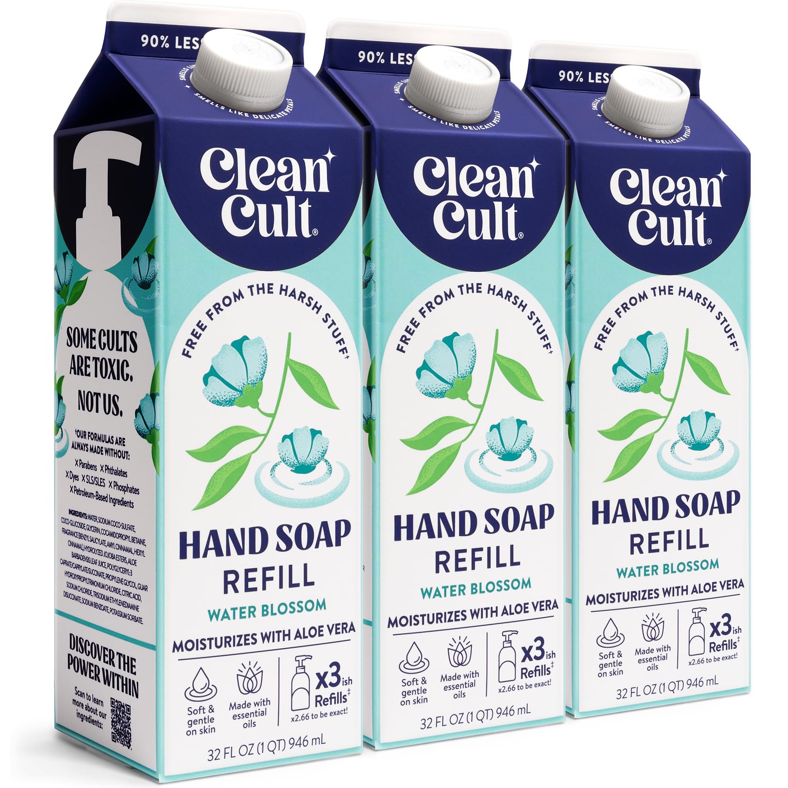 Buy now Cleancult Liquid Hand Soap Refills - Moisturizes Dry & Sensitive Skin - Made with Aloe Vera & Lavender Essential Oils - Wild Lavender - Eco Friendly - Paper-Based Packaging - 32 oz/2 Pack at indiglob india