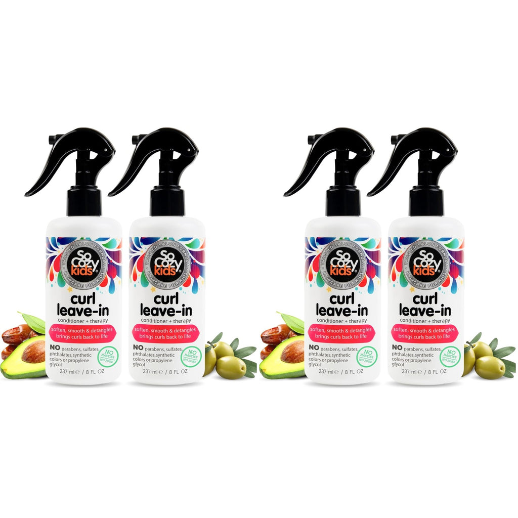 So Cozy Leave In Conditioner Spray (8 Fl Oz) Paraben-Free Detangler for Kids' Curly Hair, Deep Conditioner & Tangle-Free Curls, Gentle & Nourishing with Keratin, Vitamin B5, Olive Oil & Jojoba Oil
