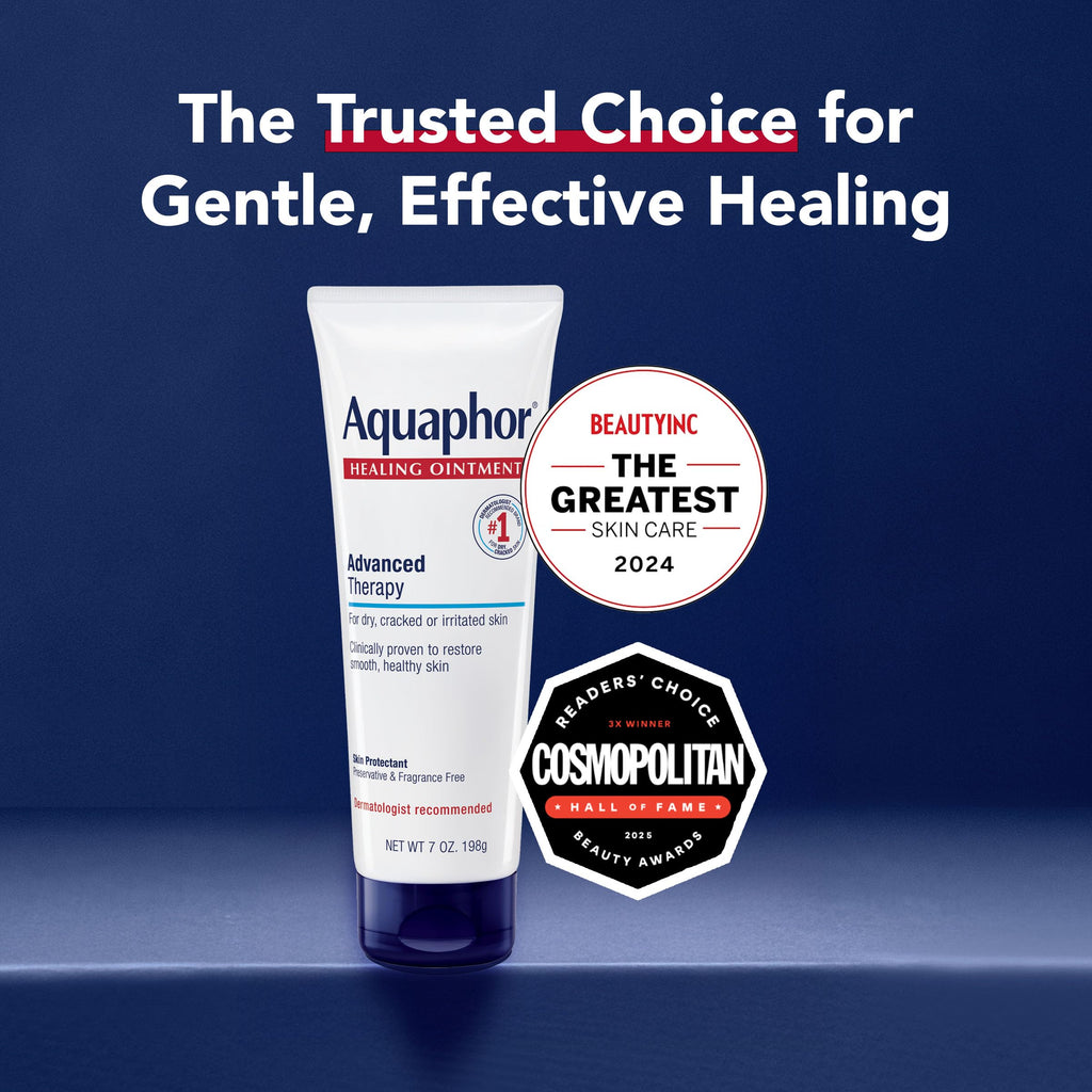 Aquaphor Advanced Therapy Healing Ointment, Skin Protectant, 7 OZ | Clinically Proven Skin Protectant Moisturizer for Cracked, Irritated or Dry Skin Relief, Dye and Fragrance Free