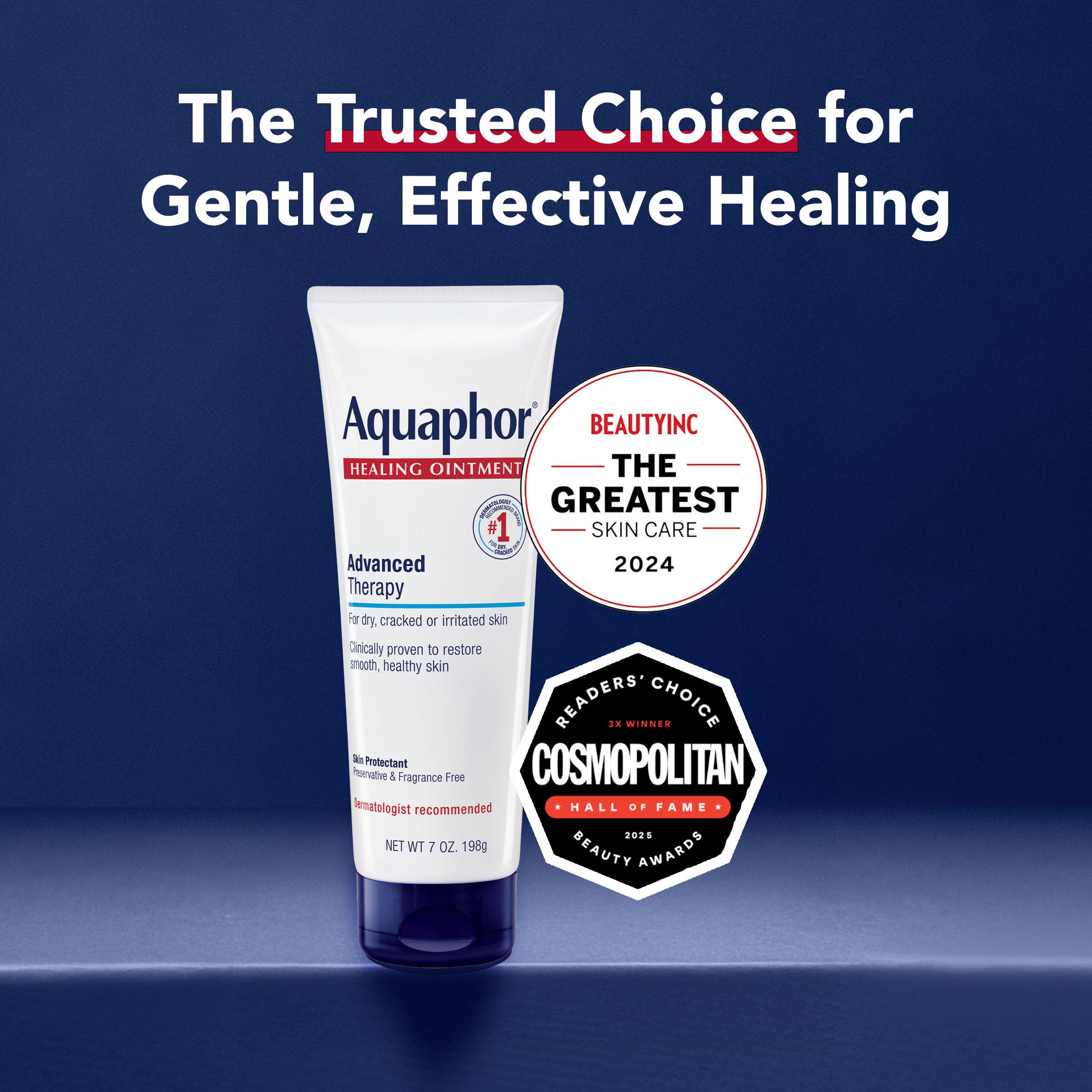 Aquaphor Advanced Therapy Healing Ointment, Skin Protectant, 7 OZ | Clinically Proven Skin Protectant Moisturizer for Cracked, Irritated or Dry Skin Relief, Dye and Fragrance Free