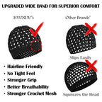 2 Mesh Hair Nets for Sleeping, Extra-Wide Band Wrap for Silk Press