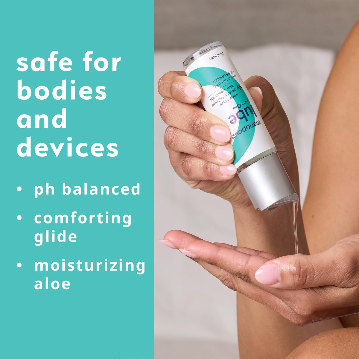plusOne Menopause Lube – Water-Based Lubricant with Organic Aloe, 2 fl oz