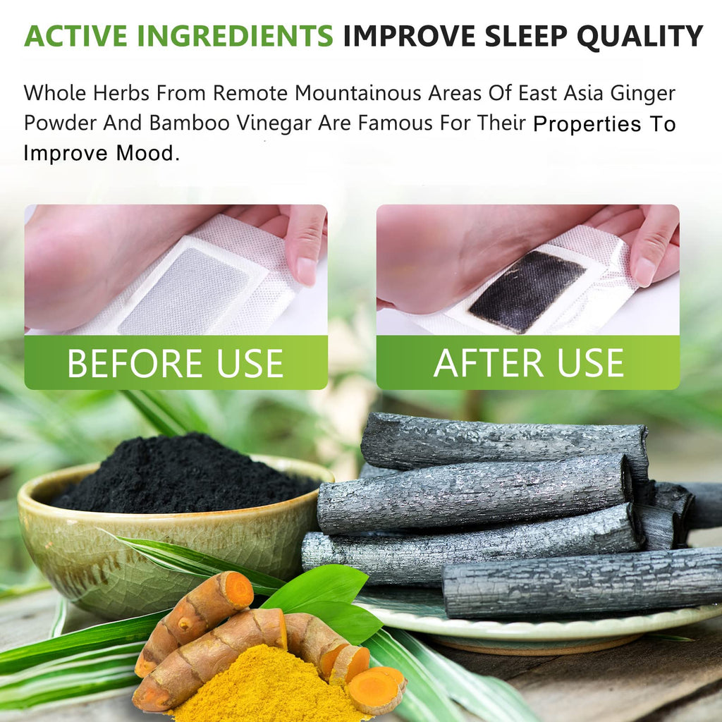 Foot Pads (30 Pack), Deep Cleansing Foot Patches with Bamboo Vinegar & Ginger for Foot Care, Relieve Stress, Improve Sleep and Relaxation
