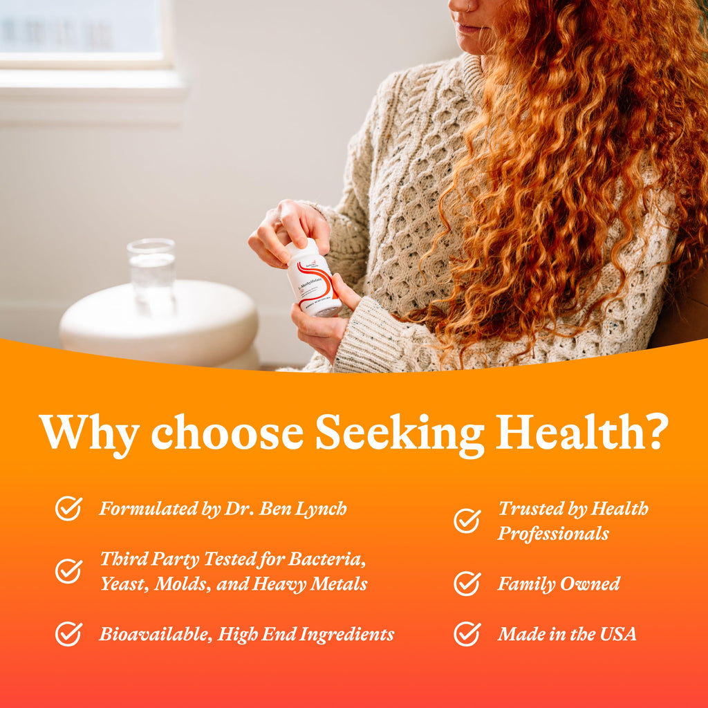 Seeking Health L-Methylfolate 1mg Supports Healthy MTHFR, Mood, and methylation- 60 Capsules