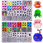fulasiteu 2500PCS Googly Eyes, 48 Styles Googly Eyes Self Adhesive for Crafts, Multi Colors and Sizes Wiggle Eyes for DIY Art Projects Craft Supplies