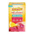 Emergen-C Vitamin C 1000mg Immune Support, Raspberry Lemonade, 36 Packets | Zero Sugar, B Vitamins for Energy, Zinc and Manganese, Electrolytes, Stevia Sweetened, Caffeine Free