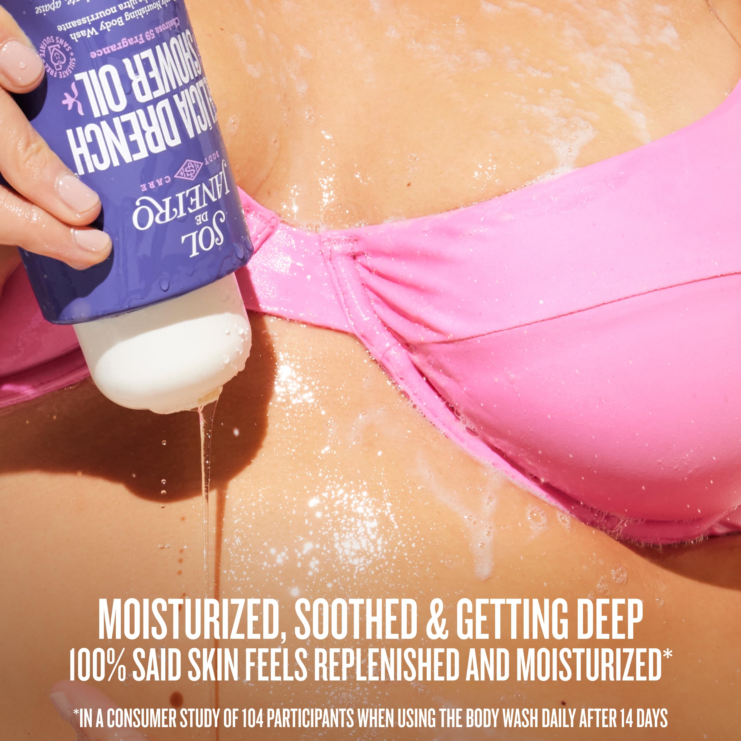 Sol de Janeiro Delicia Drench Shower Oil | Women's Oil-To-Foam, Nourishing Body Wash, Replenishing, Soothing Doubles as Shaving Cream, Mood Boosting Sandalwood Scent