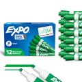 EXPO Dry Erase Markers, Low Odor Ink, Green, Chisel Tip, 12 Count - Whiteboard, Calendar, Organization, Essential Supplies for Office, School, Classroom, Teachers