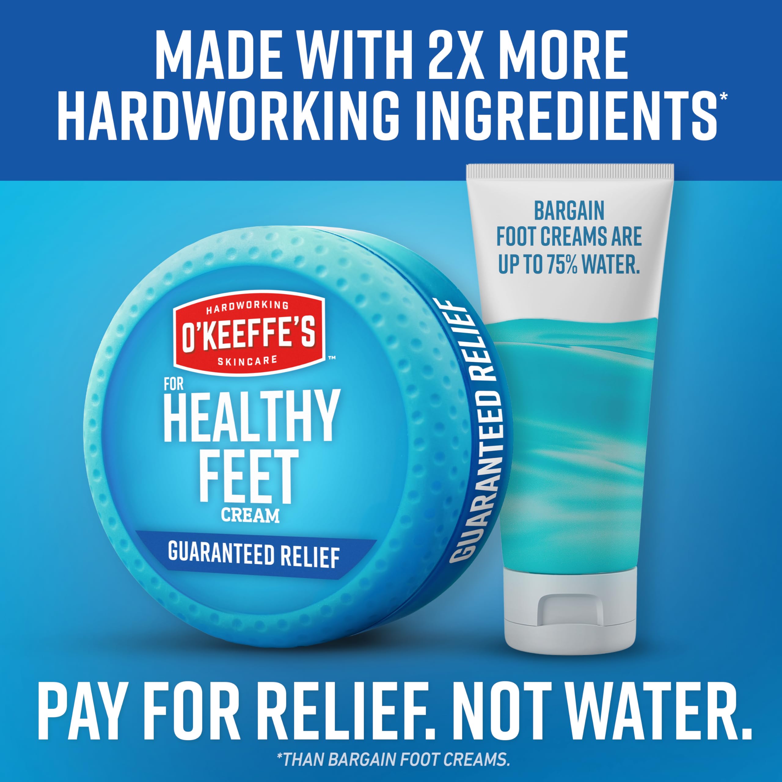 O'Keeffe's Healthy Feet Foot Cream, 3.2 oz Jar, 1-Pack For Extreme Dryness | Repairs Extremely Cracked, Dry Feet, Retains Moisture Levels, Hypoallergenic, Non-Greasy, Instantly Boosts Moisture