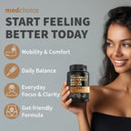 MEDCHOICE 4-in-1 Turmeric Joint Support with Garlic & BioPerine, 120ct | Mobility, Flexibility and Digestive Comfort Support, Turmeric with Garlic and BioPerine, Joint Supplement (Pack of 2)