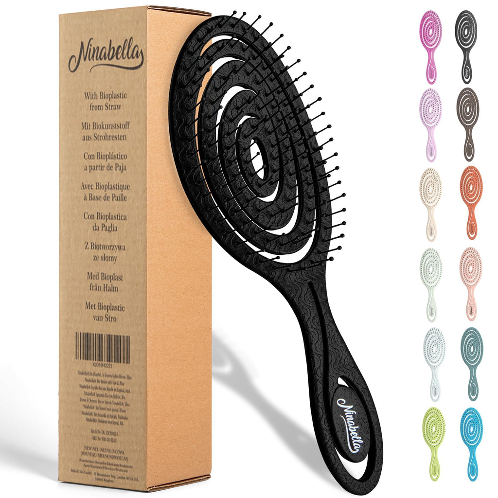 Buy now Ninabella Detangle Hair Brush for Women & Men - Does not Pull - Straightening Brushes for Straight & Curly Hair - Unique Spiral Detangling Hairbrush - Green at indiglob india
