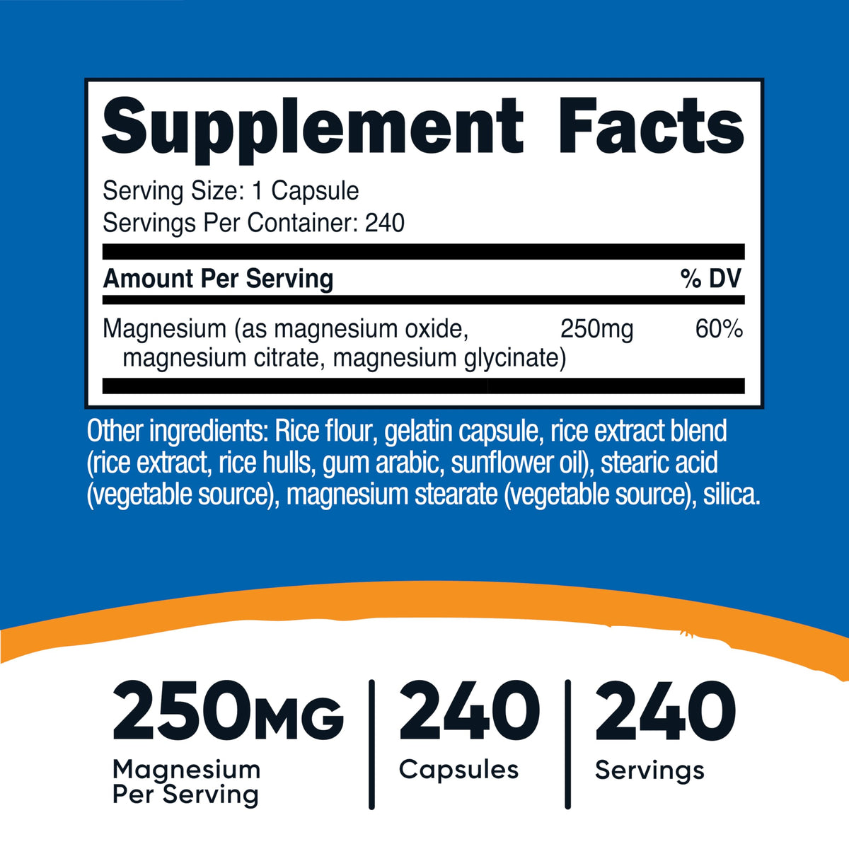 Nutricost Magnesium Complex 250mg, 240 Capsules, Gluten Free & GMO-Free