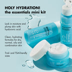 Buy now e.l.f. Skin Holy Hydration! The Essentials Mini Kit, Cleanser, Toner & Moisturizer for Hydrated & Balanced Skin, TSA-Friendly Sizes at indiglob india