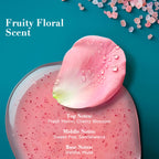 OGX Sensitive + Rose Water & Pink Sea Salt Body Scrub, 19.5 fl oz | Gentle Exfoliating Daily Body Wash, Rose Quartz, Softens Skin, Sulfate-Free Surfactants