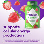 Vitafusion Vitamin B Complex for Women and Men | 60 Gummies | with Niacin, C, and Folate | Strawberry Flavor | Gluten Free Adult Gummy Supplement
