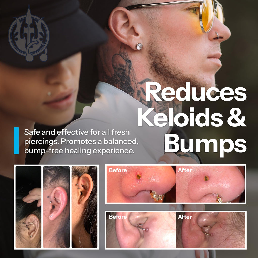 H2Ocean Piercing Aftercare Spray 4oz - Keloid Bump Removal Sea Salt Spray | for Body and Facial Piercings - Ear, Nose, Navel, Oral & Body Piercing Cleaner, Aftercare Solution for New Piercings