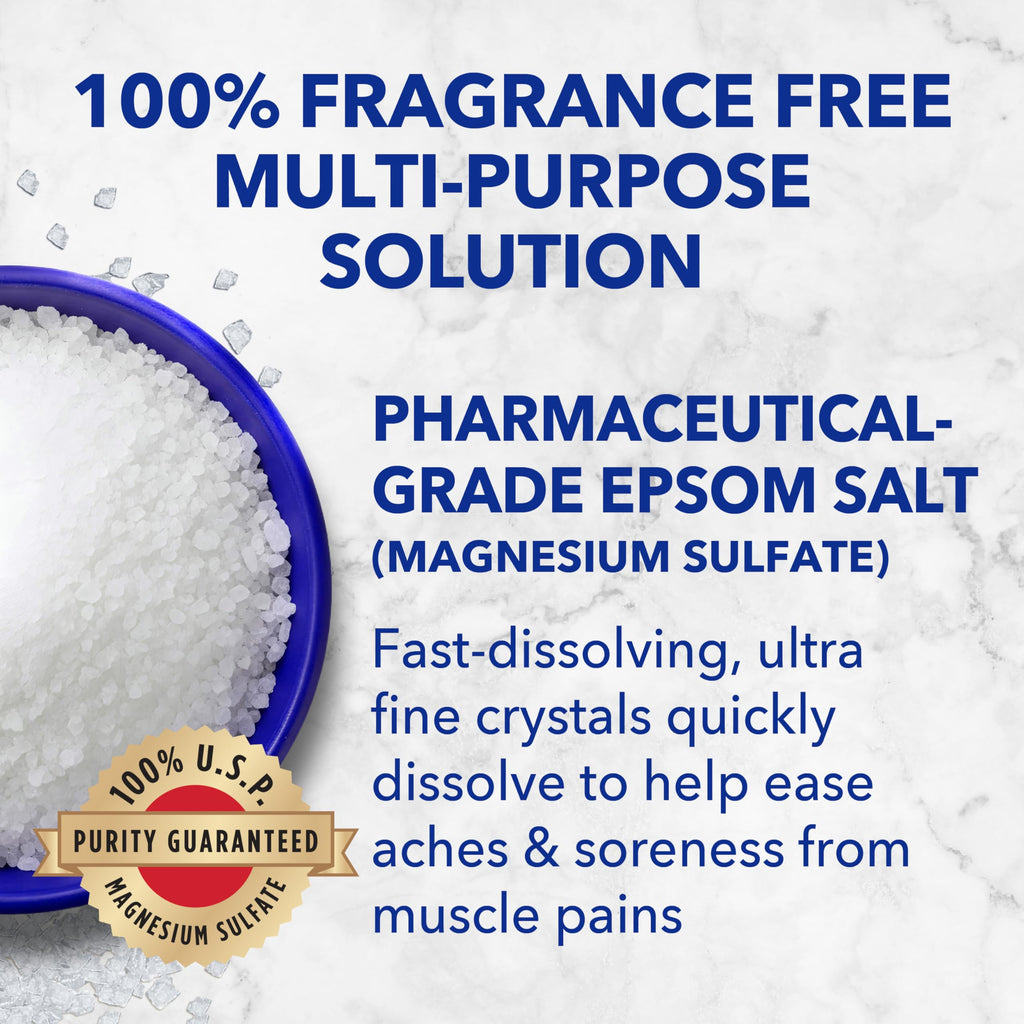 Dr Teal's Pure Epsom Salt Multipurpose Solution, Fragrance Free, Bulk Size - 19 lbs