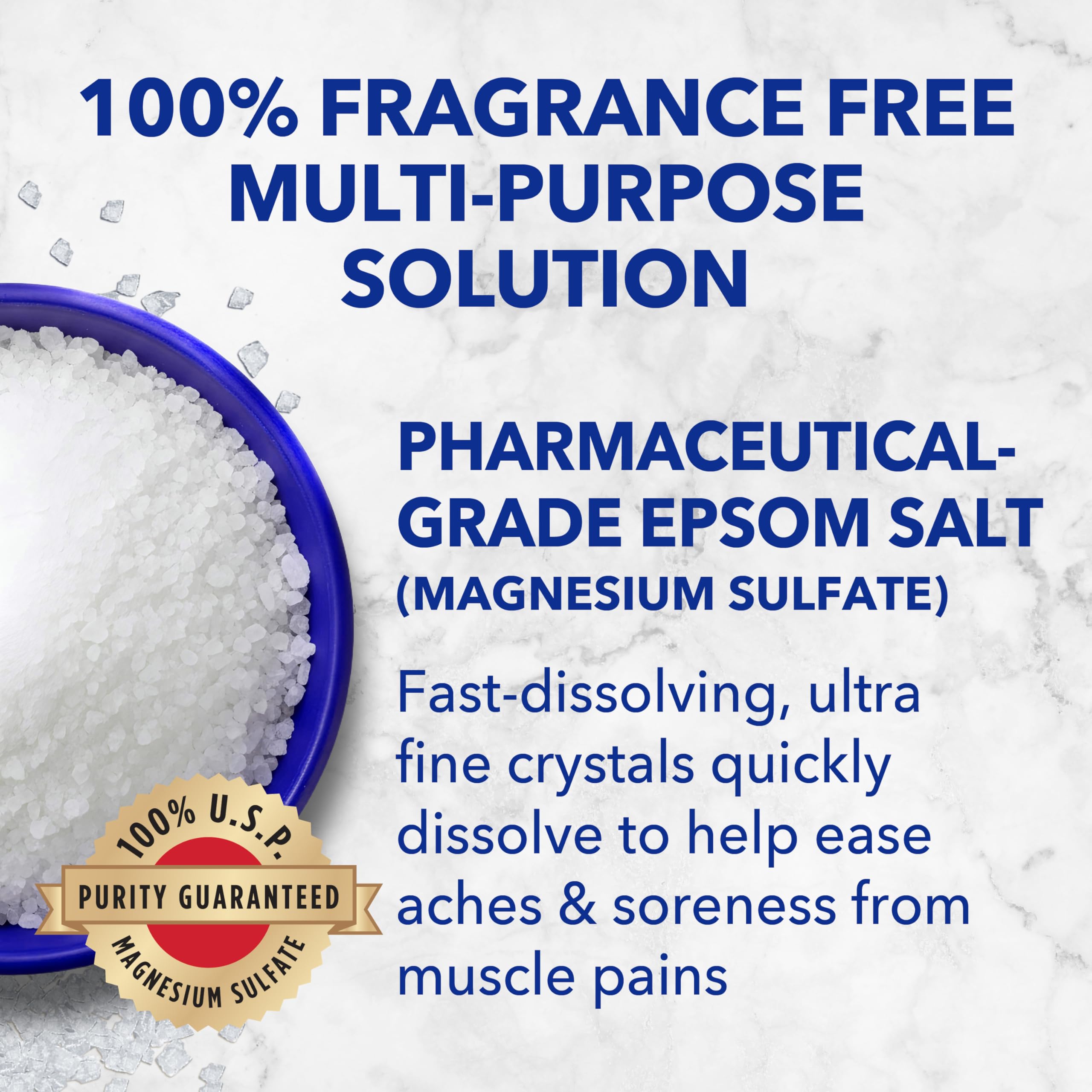 Dr Teal's Pure Epsom Salt Multipurpose Solution, Fragrance Free, Bulk Size - 19 lbs