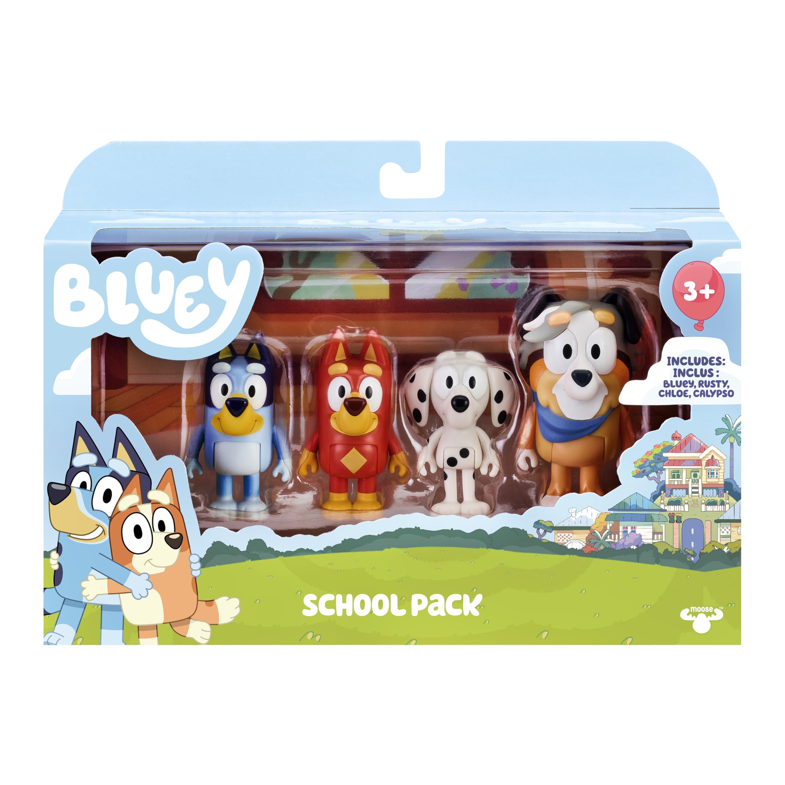 Buy now Bluey Pass The Parcel Figurine Toys Pack of 4, Character Toys with Bingo, Lucky’s Dad, and Lila Figures, Small Action Figures for Kids Ages 3+ School Pack at indiglob india