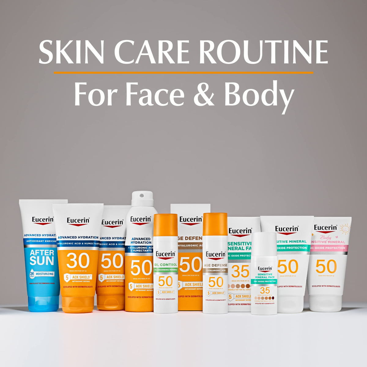 Eucerin Sun Sunscreen Lotion Bundle, SPF 50, Variety Pack, 2 Items