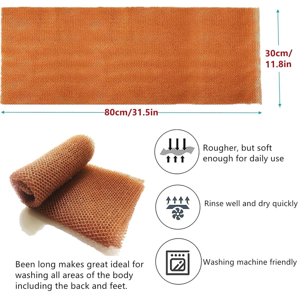 Buy now African Net Long Bathing Sponge,Net Exfoliating Back Scrubber for Body,Exfoliating Back Towel,Pack of 1 (Brown) at indiglob india