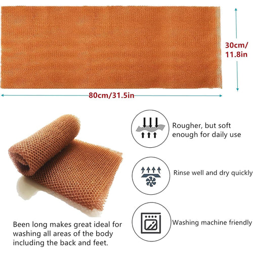Buy now African Net Long Bathing Sponge,Net Exfoliating Back Scrubber for Body,Exfoliating Back Towel,Pack of 1 (Brown) at indiglob india