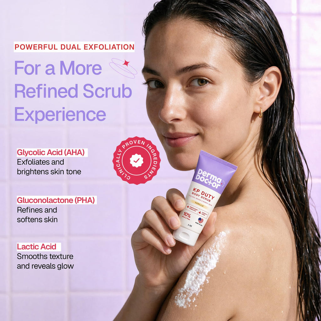 DERMAdoctor KP Bump Eraser Body Scrub, 10% AHAs + PHAs, Rough & Bumpy Skin