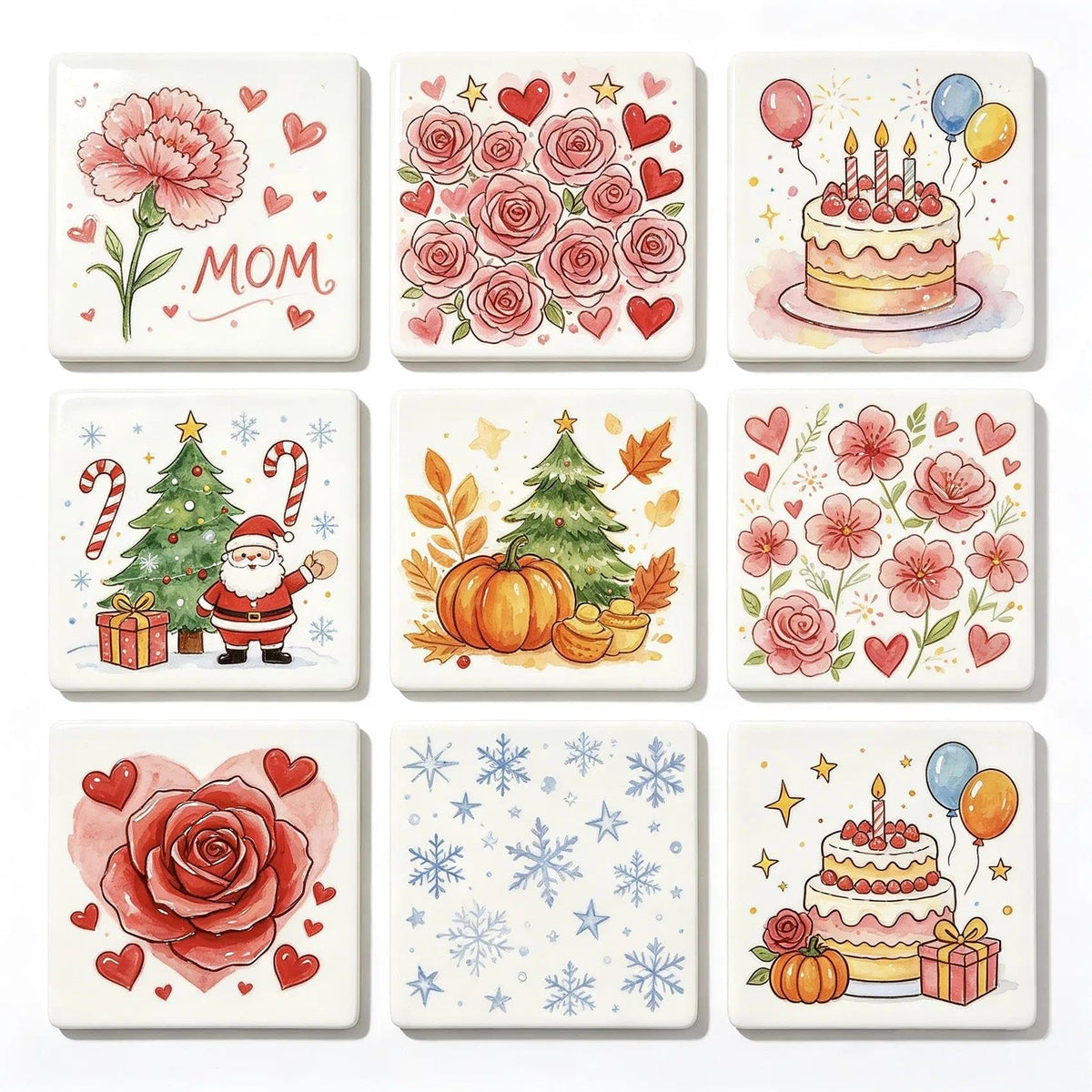 12 Pack 4 in Unglazed Ceramic Coasters with Corks Backing for Art Crafts