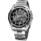 Buy now FORSINING Men's Branded Automatic Chinese Movt Stainless Steel Bracelet Unique Watch Clock at indiglob india