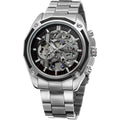 Buy now FORSINING Men's Branded Automatic Chinese Movt Stainless Steel Bracelet Unique Watch Clock Default at indiglob india