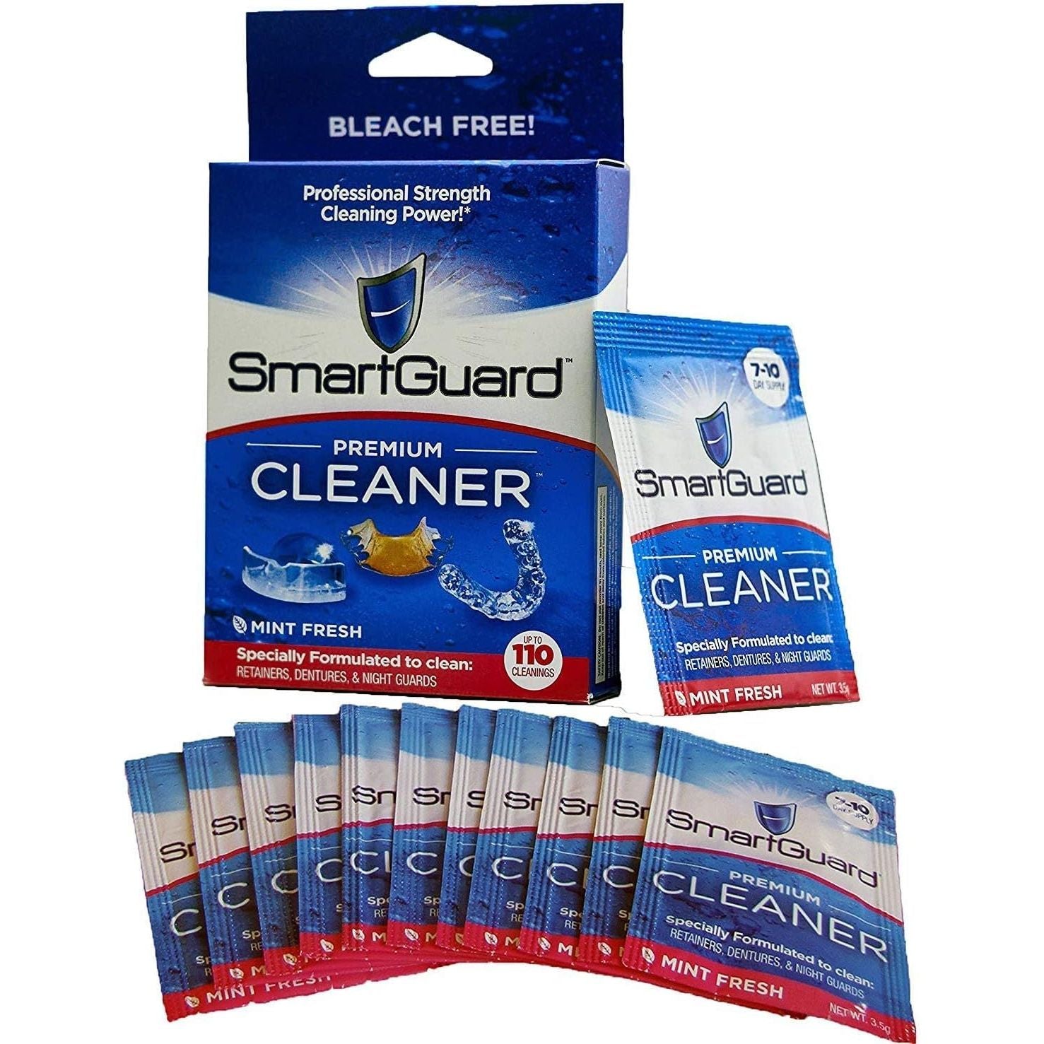 Buy now SmartGuard Premium Cleaner Crystals â€“(110 Cleanings)- Removes Stain, Plaque & Bad Odor from Dentures, Clear Braces, Mouth Guard, Night Guard & Retainers. at indiglob india