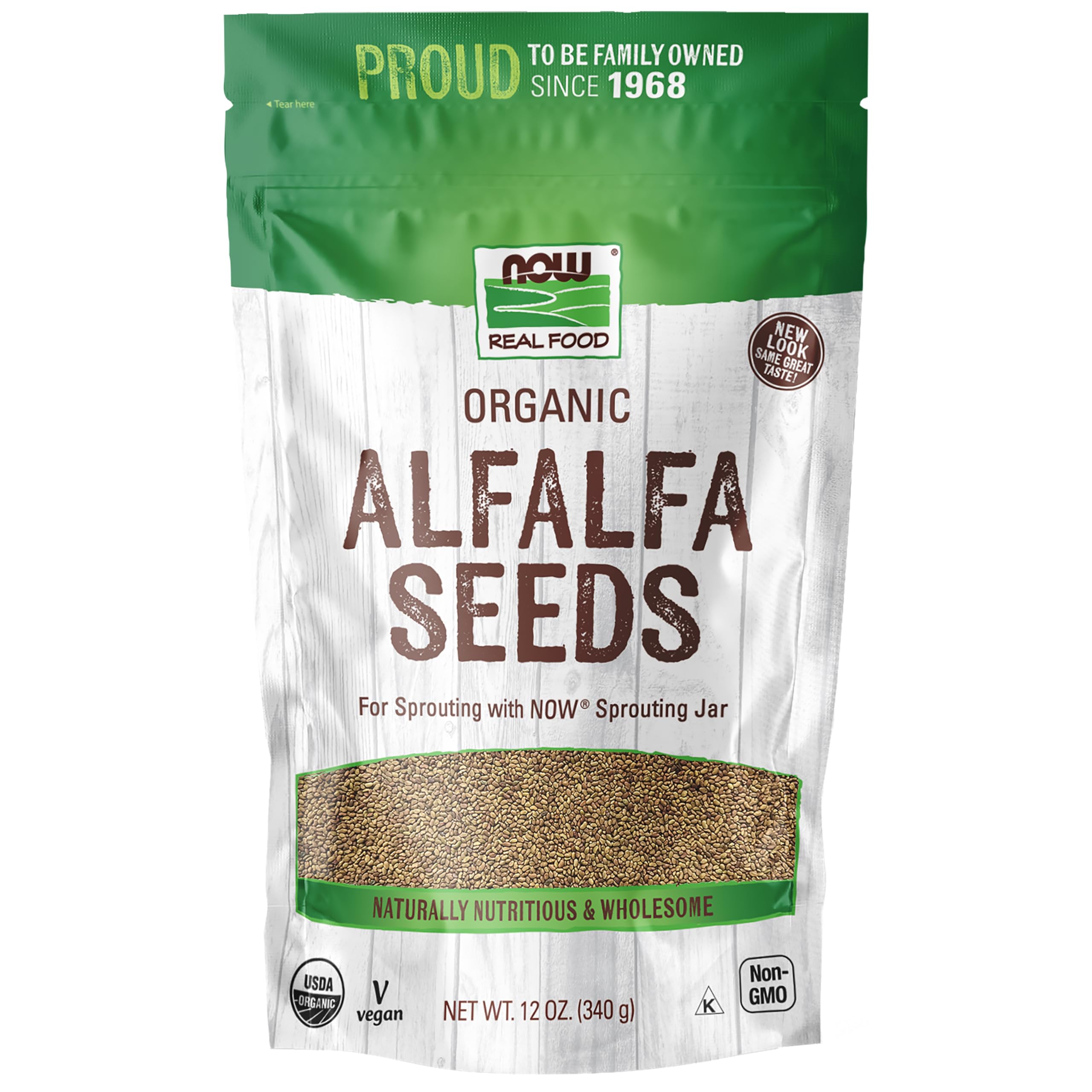 Buy now NOW Foods, Organic Alfalfa Seeds For Sprouting, Grown in the USA, Certified Non-GMO, 12-Ounce (Packaging May Vary) at indiglob india