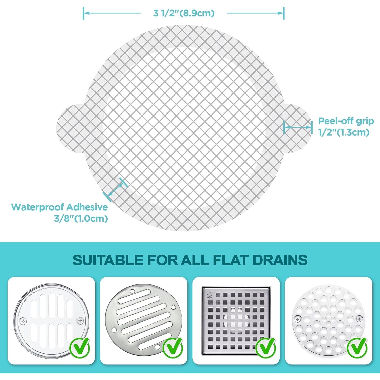 Buy now 50 Pack, Disposable Shower Drain Hair Catcher Mesh Stickers… at indiglob india